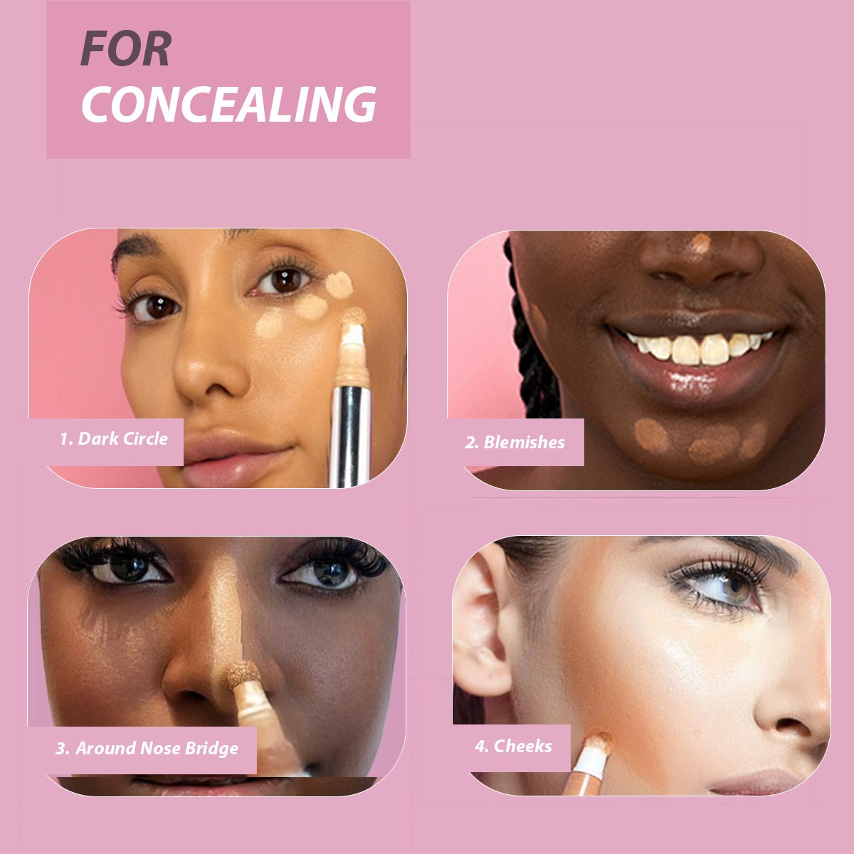 Easy-to-Blend with Fingers or Brush. 3D Liquid Multi-Use Sculpting Concealer