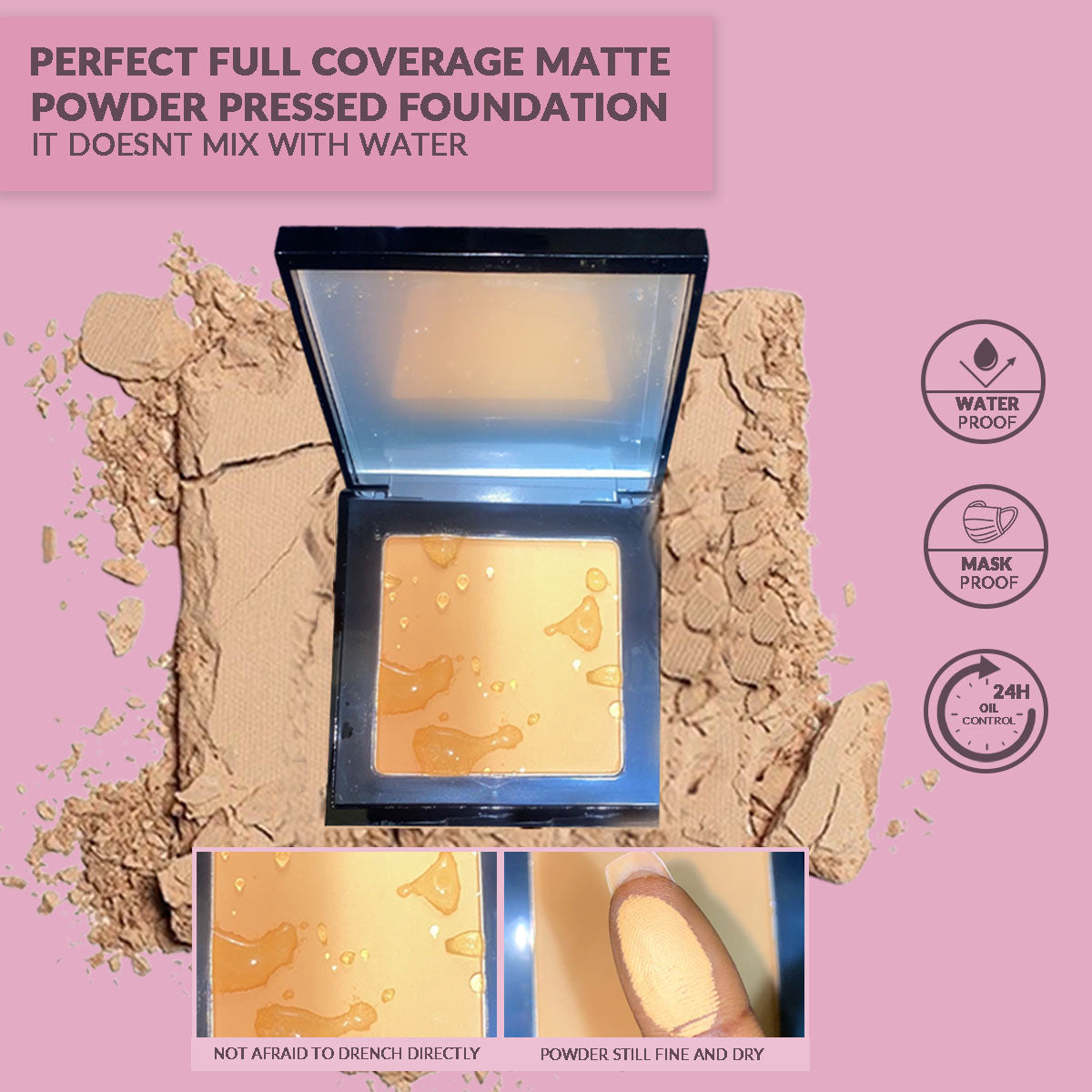 Glam It! Perfect Full Coverage Matte Powder Pressed Foundation