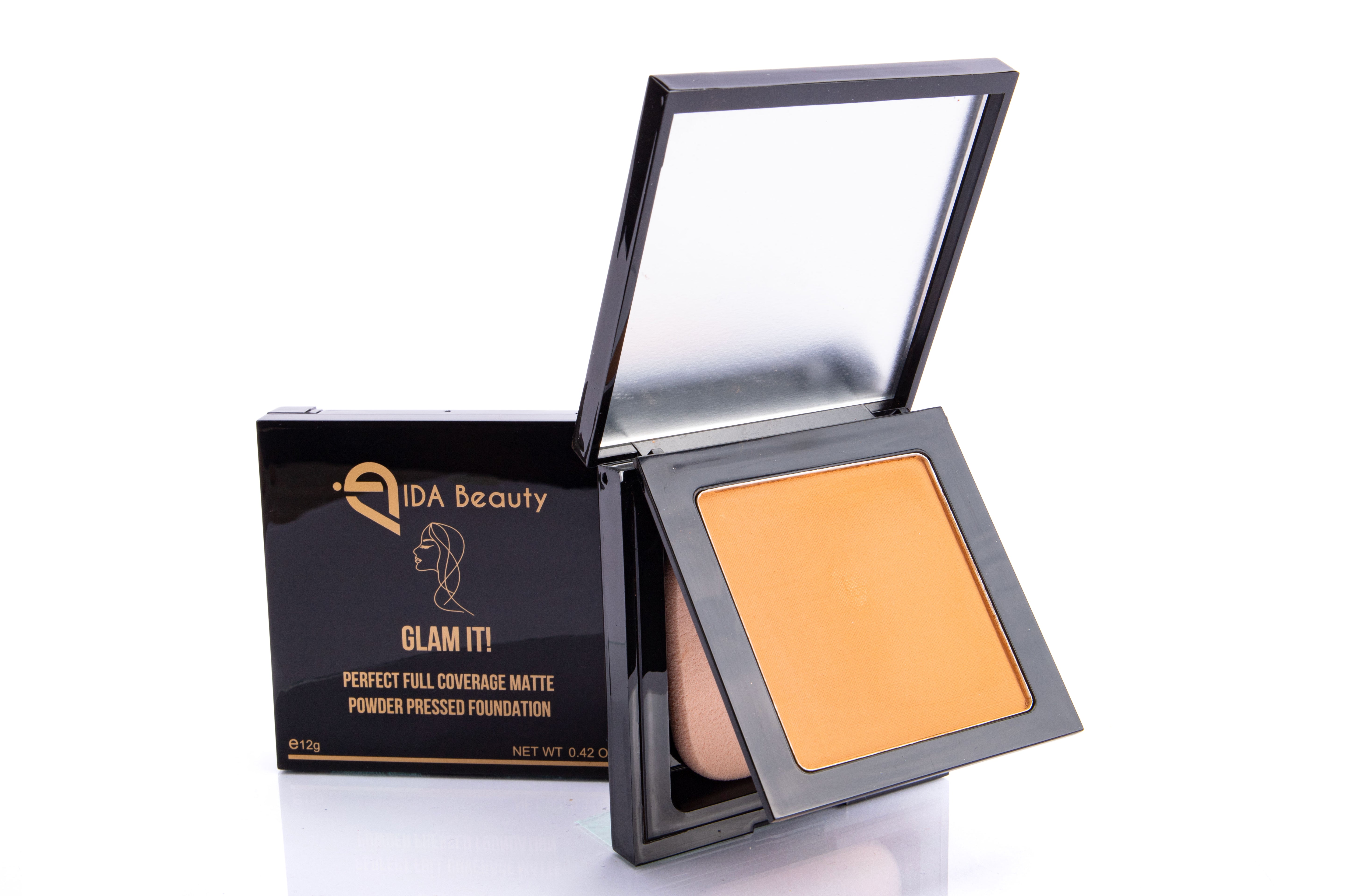Glam It! Perfect Full Coverage Matte Powder Pressed Foundation Designed for All Skin Types and Tones