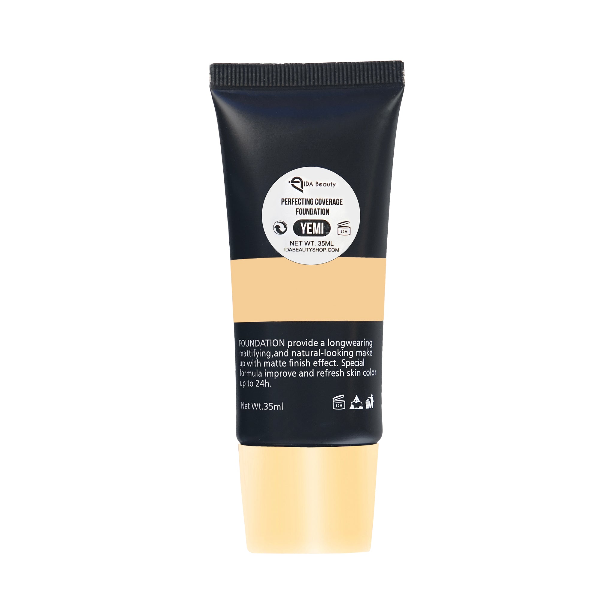 Glam It! Perfecting Coverage Foundation. 100% Organic, Cruelty-Free, Gluten-Free, Vegan, & Halal