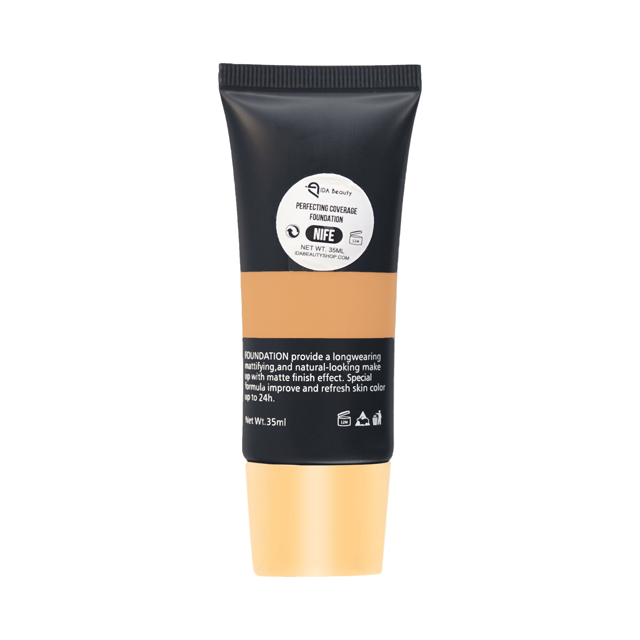 Glam It! Perfecting Coverage Foundation. Effortlessly Blur Fine Lines, Wrinkles & Spots