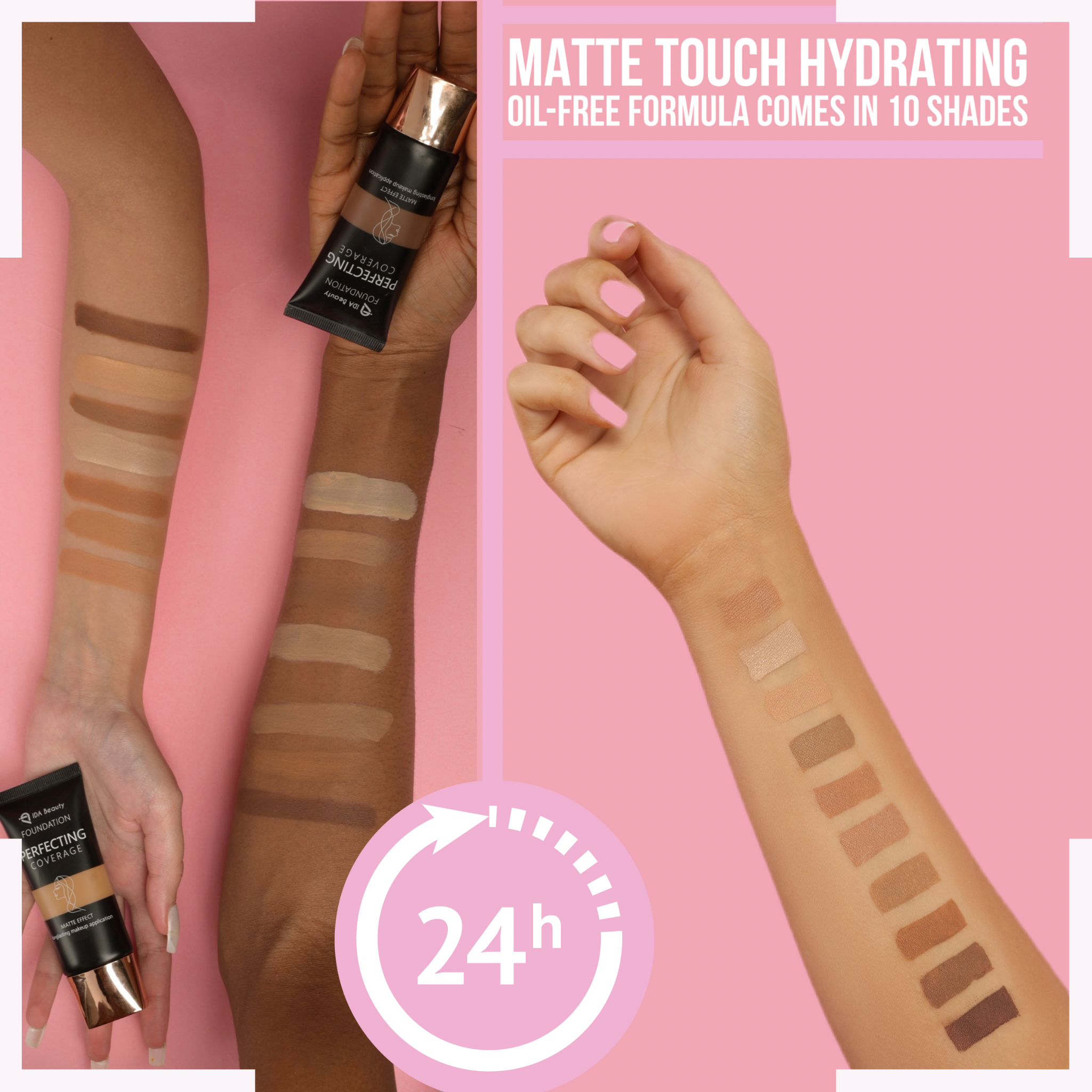 Glam It! Perfecting Coverage Foundation. Weightless, Comfortable Wear for 24 Hours