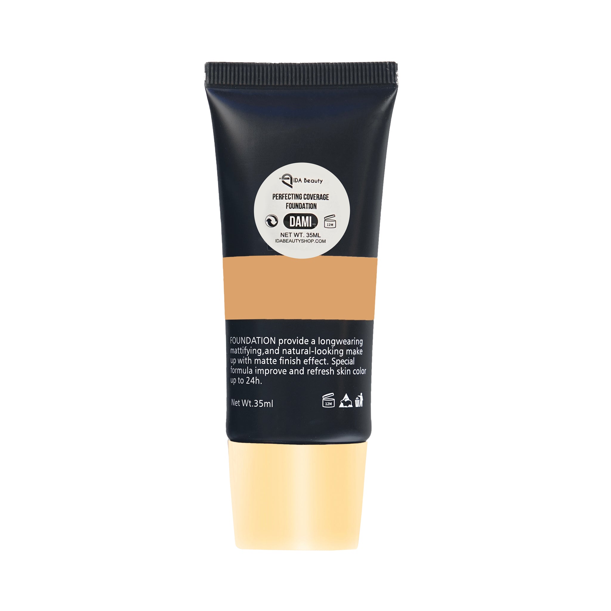 Glam It! Perfecting Coverage Foundation. Effortlessly Blur Fine Lines, Wrinkles & Spots