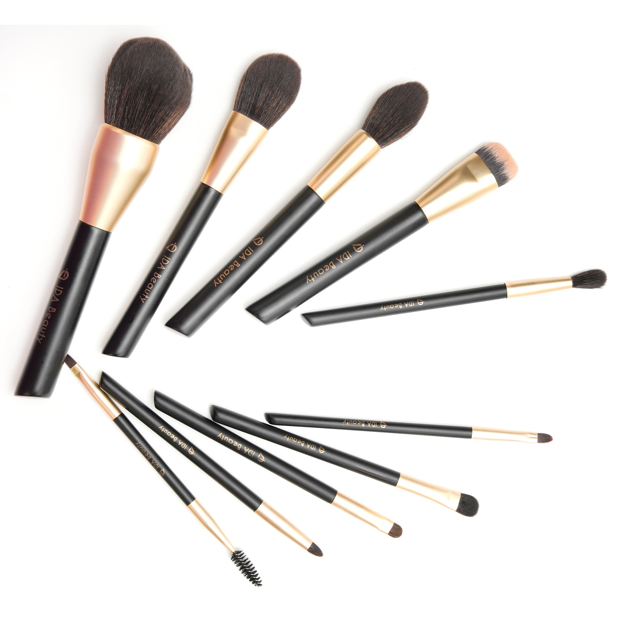 Professional 11 pcs Cluster L Makeup Brush Set | Handmade Elastic, Dense, & Silky Soft Brushes