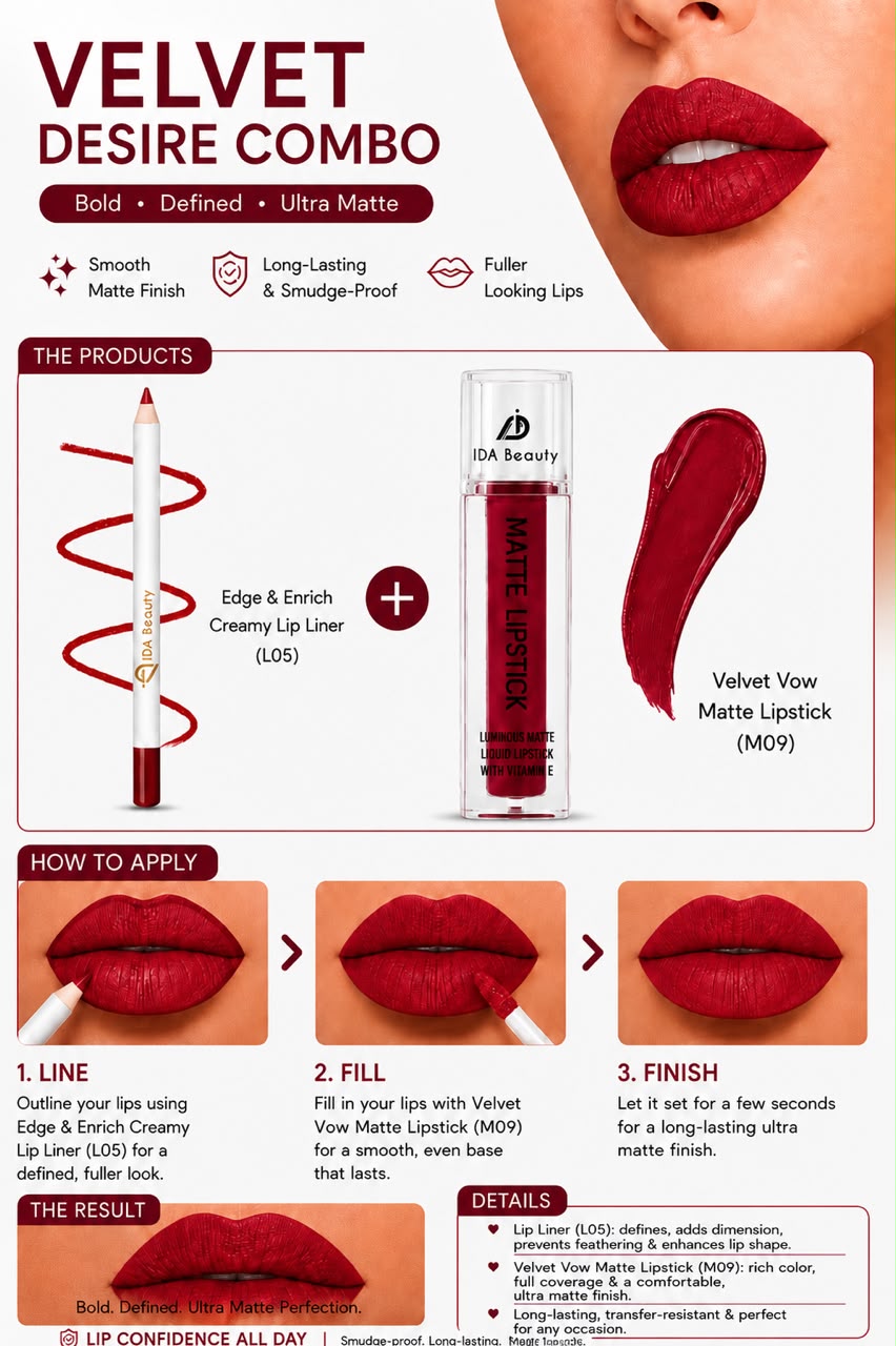 Velvet Desire Lipstick and Lip Liner Combo