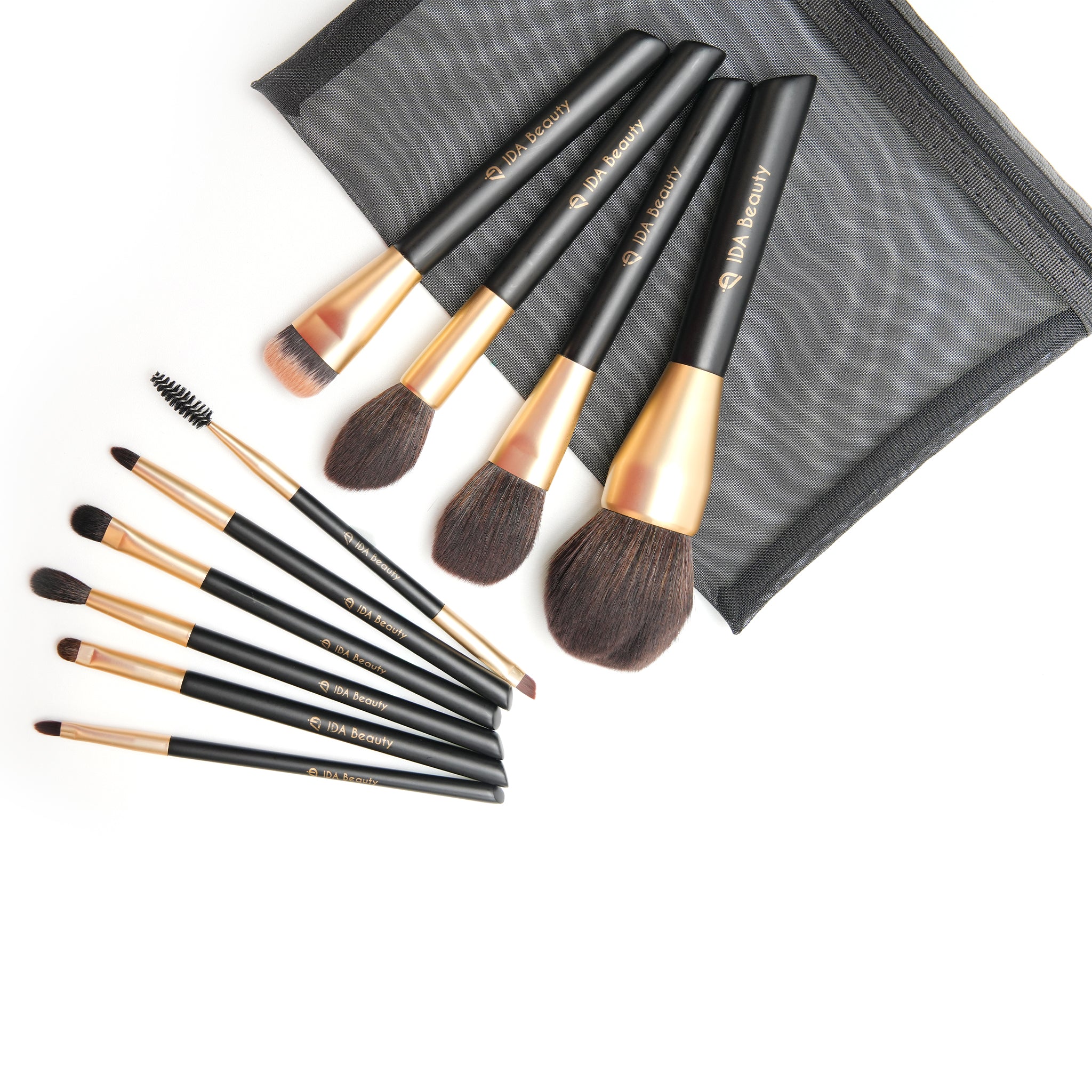 Professional 11 pcs Cluster L Makeup Brush Set | Streak-Free and Airbrushed Finish