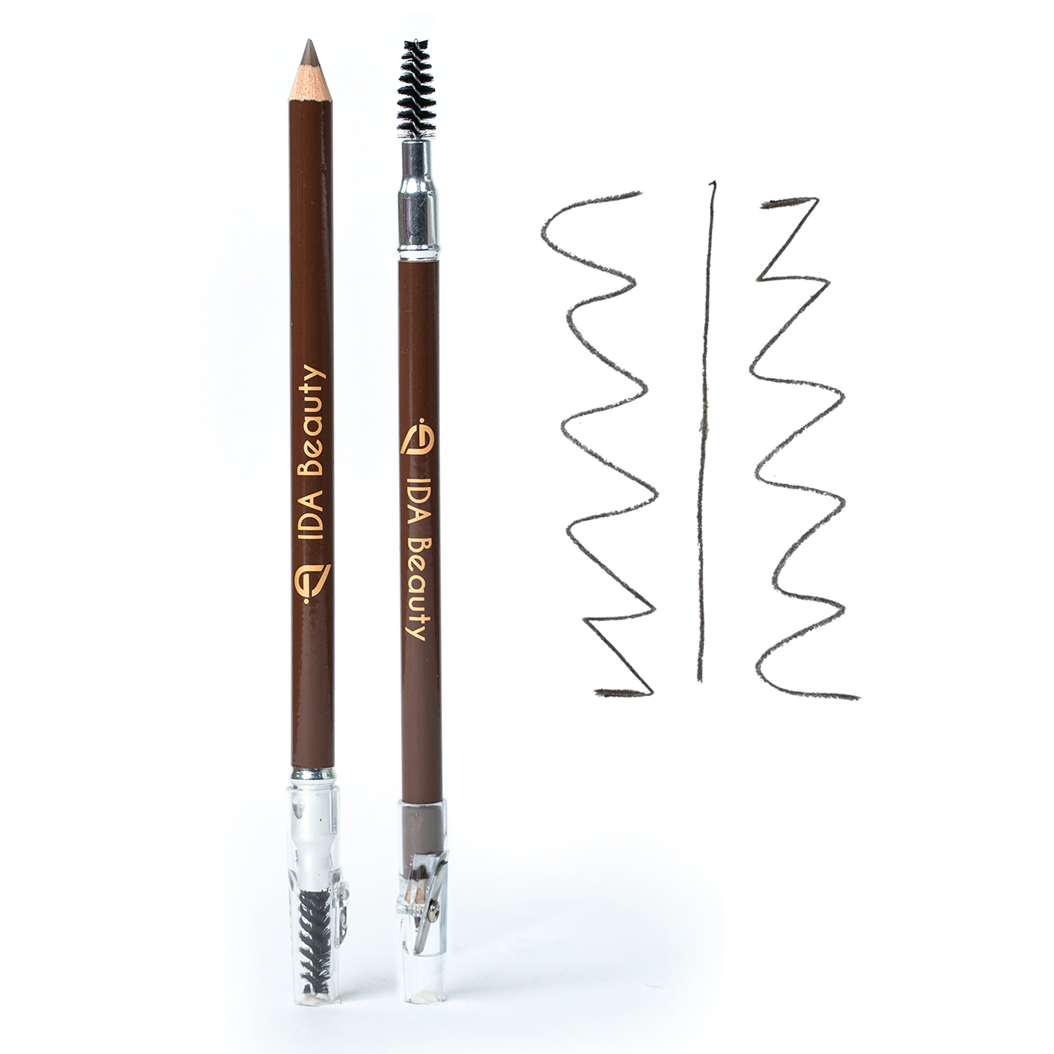 Built-in, Soft, Durable Spoolie. Wooden Eye Pencil Double End